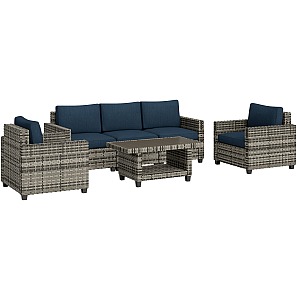 Outsunny 6 Pieces Rattan