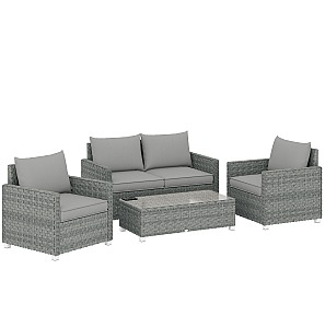 Outsunny 4 Piece Rattan