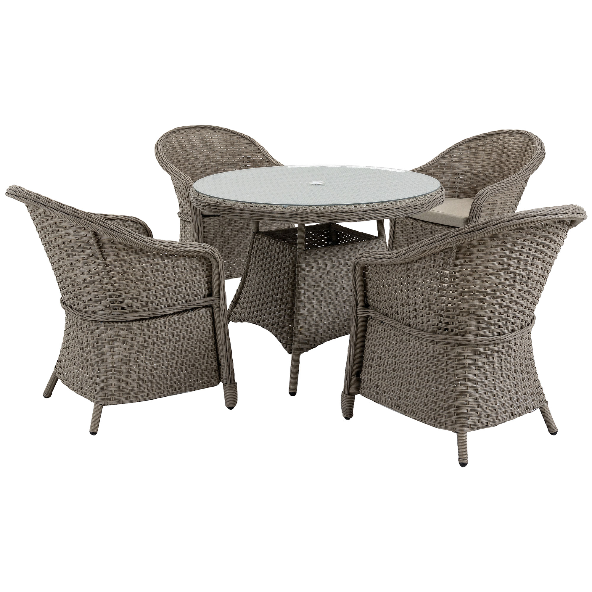 Outsunny Rattan Garden Furniture Set 861-045 (Mixed Grey, 4 Seater)