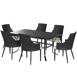 Outsunny 6 Seater Rattan