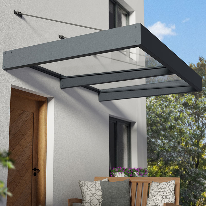 Palram Canopia Sophia Xl 2000 Grey Clear Door Canopy