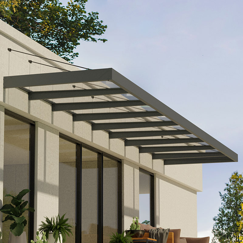 Palram Canopia Sophia Xl 9000 Grey Clear Door Canopy