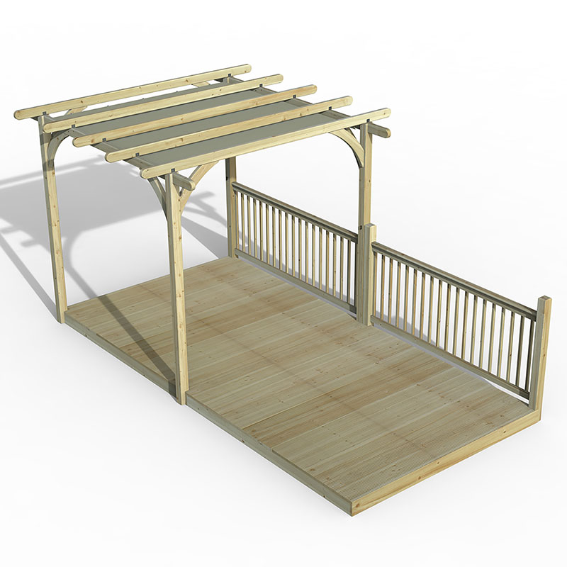Forest Garden 8x16 Pergola Deck Kit Retractable Canopy No2