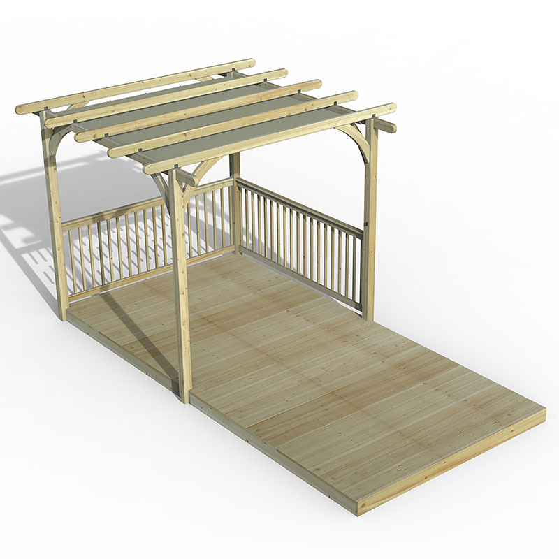 Forest Garden 8x16 Pergola Deck Kit Retractable Canopy No5