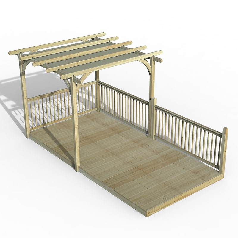 Forest Garden 8x16 Pergola Deck Kit Retractable Canopy No6