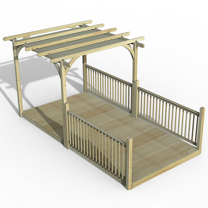 Forest Garden 8x16 Pergola Deck Kit Retractable Canopy No8