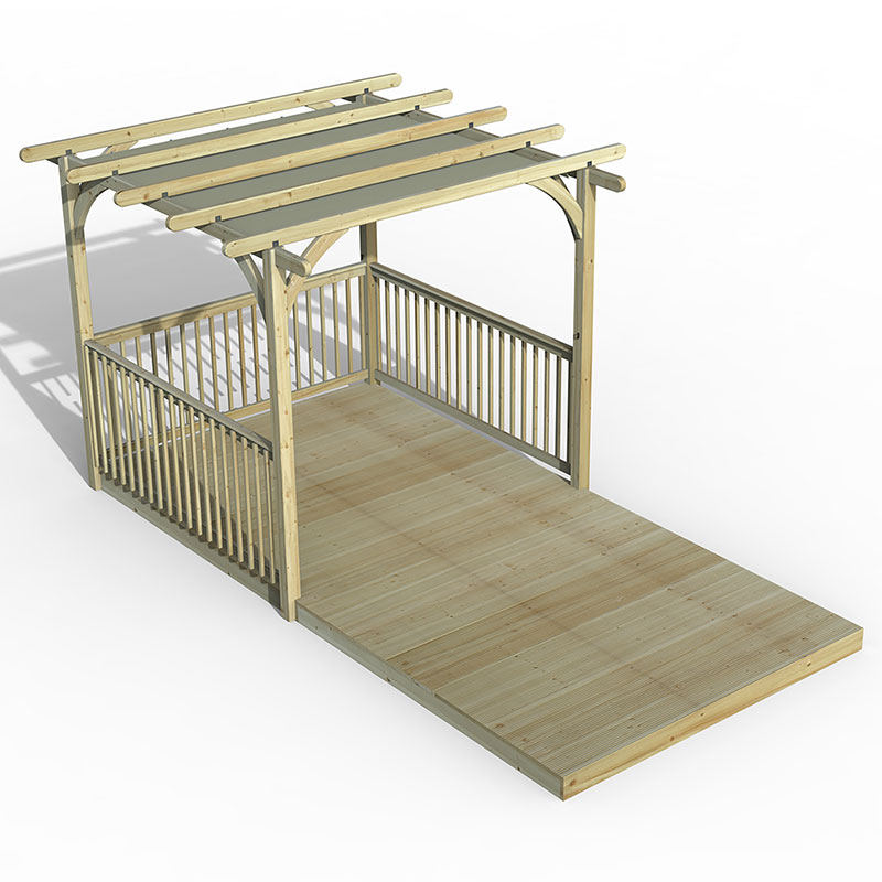 Forest Garden 8x16 Pergola Deck Kit Retractable Canopy No9