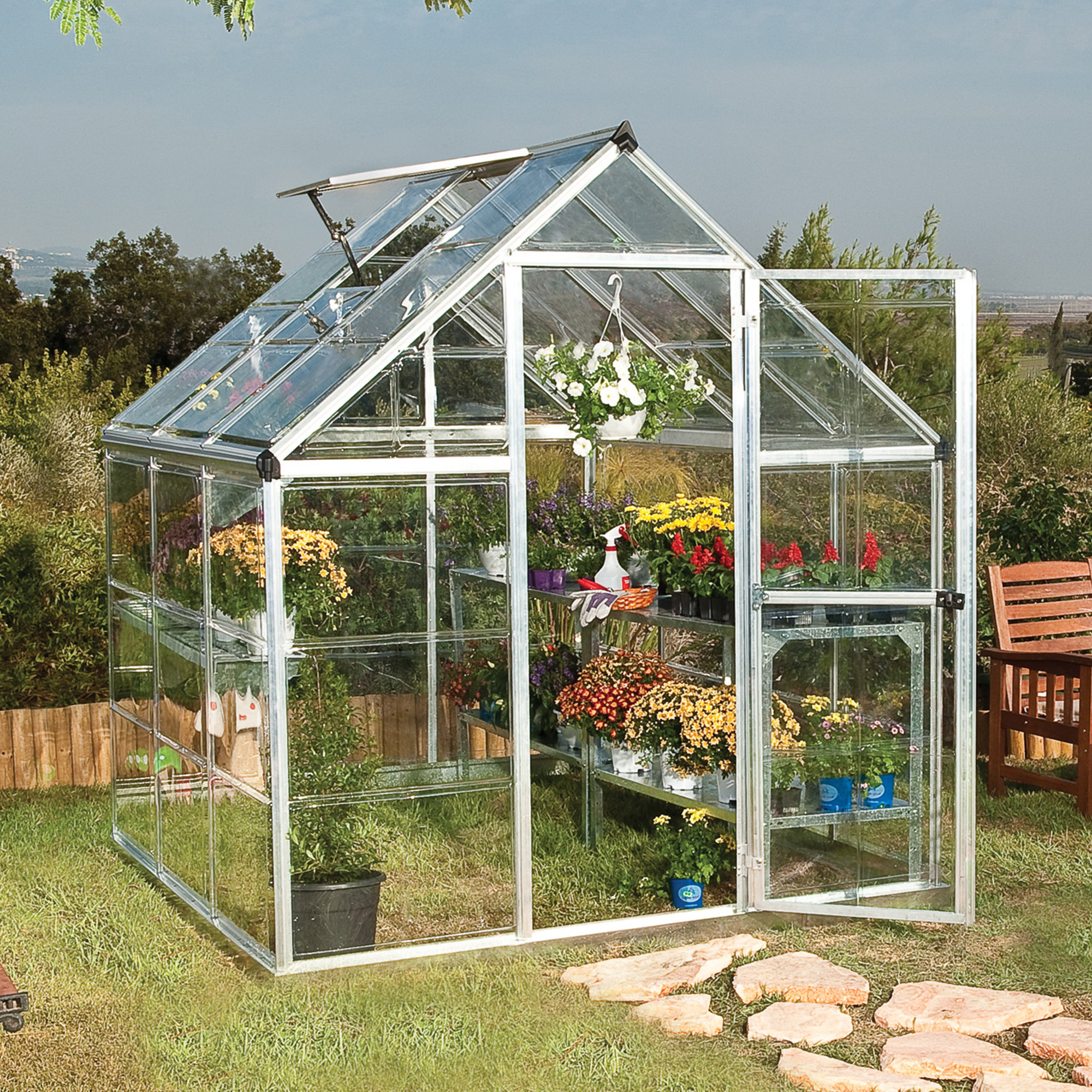 Palram Canopia Harmony Silver 6x6 Polycarbonate Greenhouse