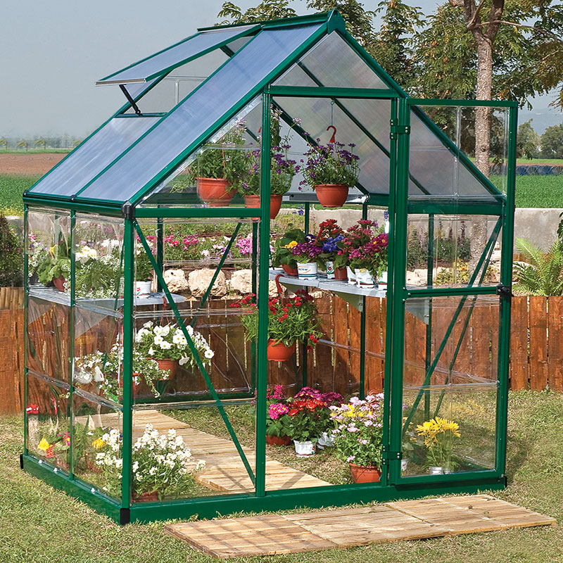 Palram Canopia Hybrid 6x4 Green Polycarbonate Greenhouse