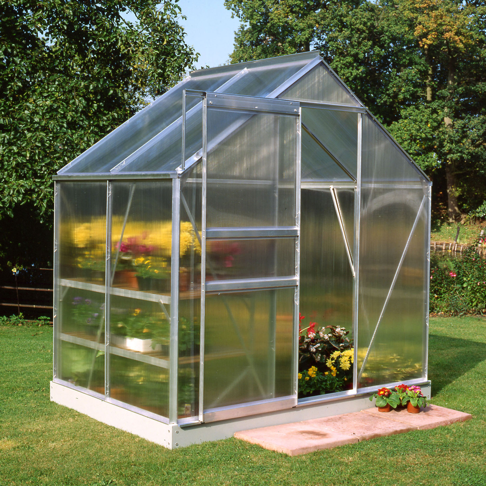 Halls 6x4 Aluminium Polycarbonate Greenhouse