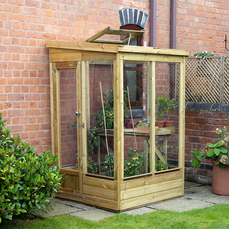 Forest Garden Wallscape 4x4 Lean To Greenhouse Glazed Back