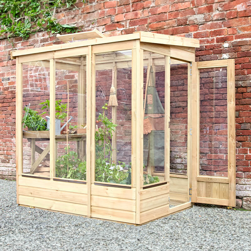 Forest Garden Wallscape 4x6 Lean To Greenhouse Glazed Back