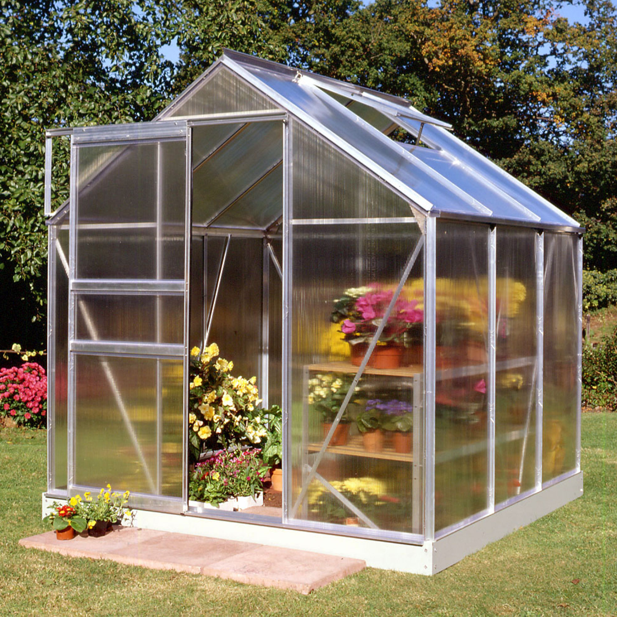 Halls 6x6 Aluminium Polycarbonate Greenhouse
