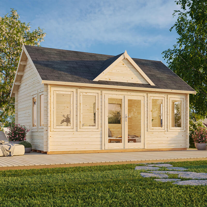 Palmako Claudia 5 4m X 3 9m Log Cabin Garden Room