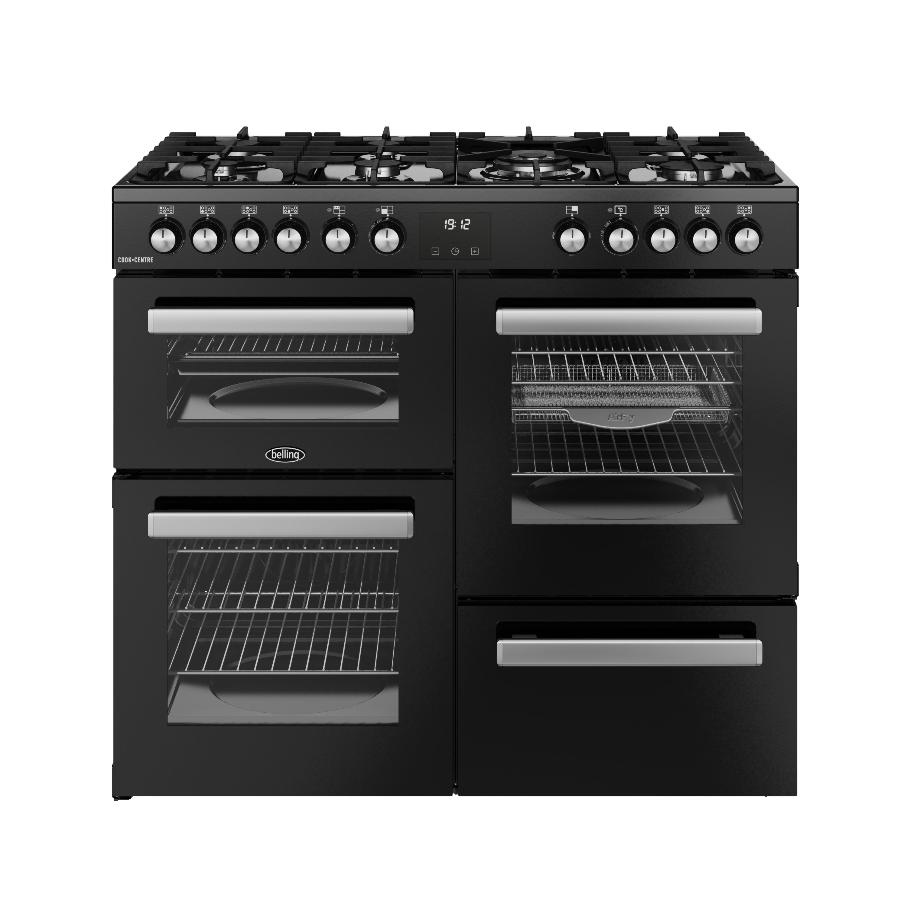 Belling Cookcentre 100DF 100cm Dual Fuel Range Cooker Black