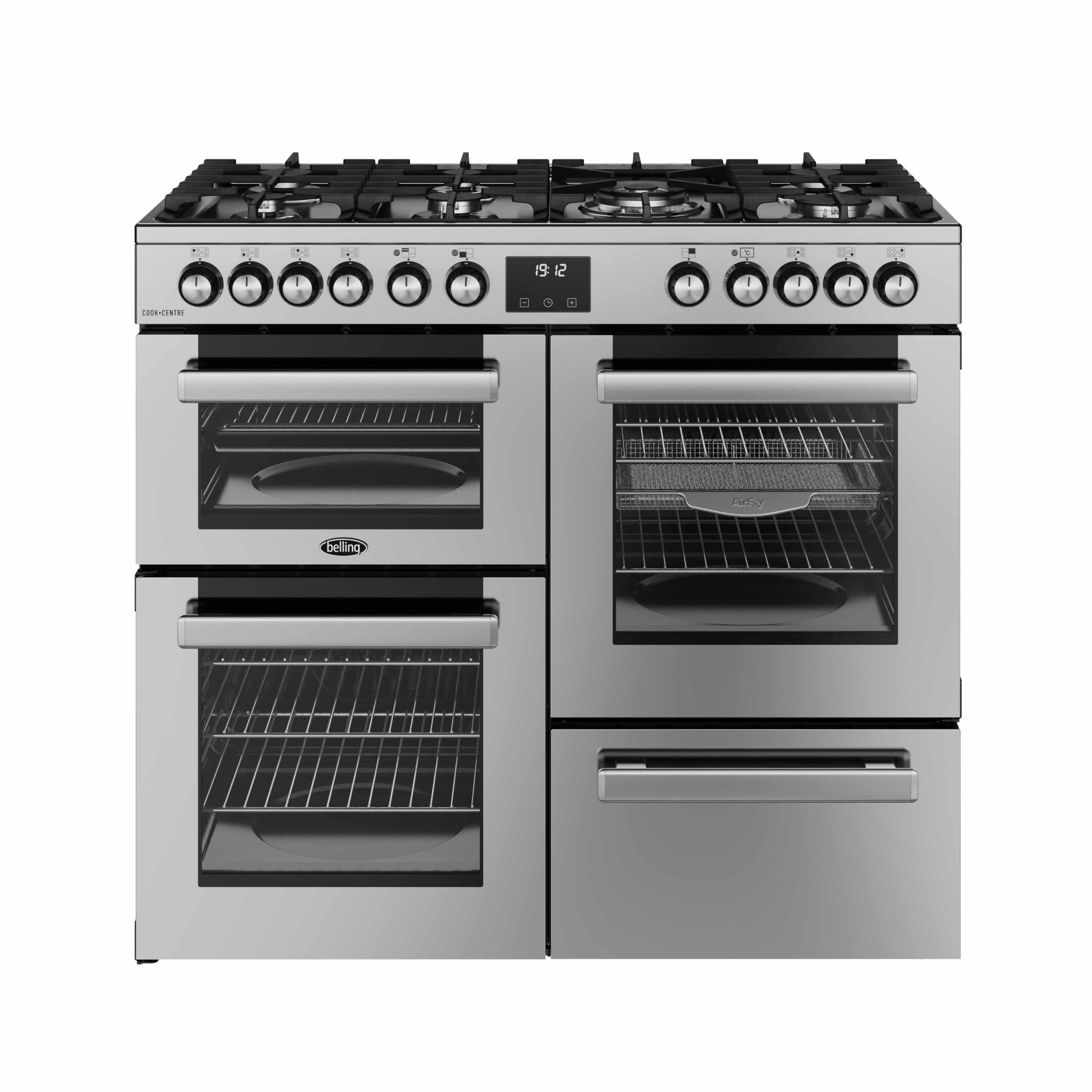 Belling Cookcentre 100DF Dual Fuel Range Cooker - Stainless Steel