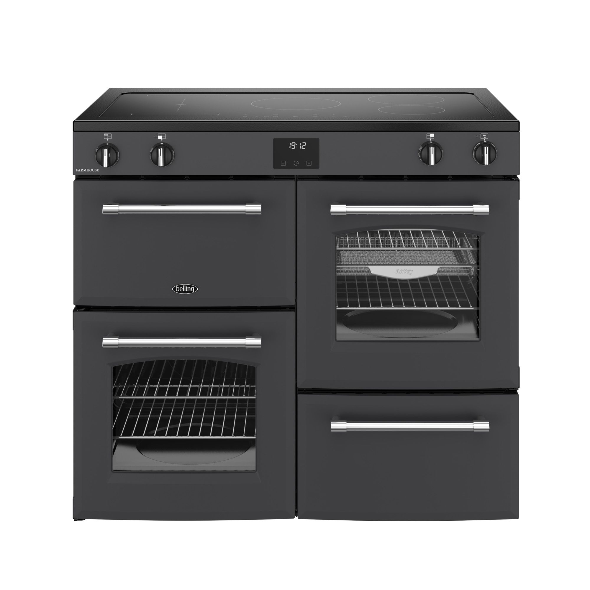Belling RCA Farmhouse 100EI Anthracite 100cm Electric Range Cooker with Induction Hob