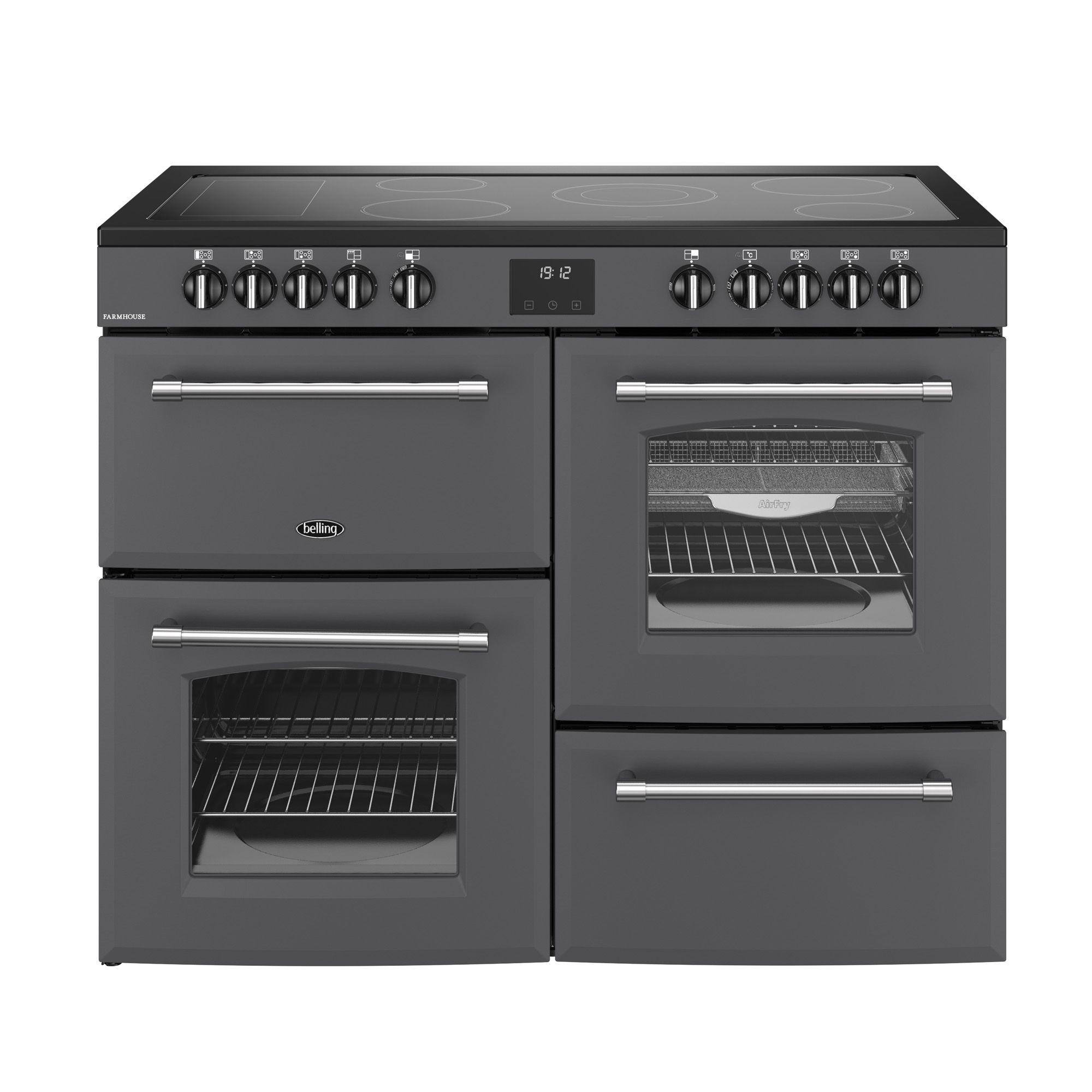 Belling RCA Farmhouse 110E 1100mm Electric Range Cooker Ceramic Hob Anthracite