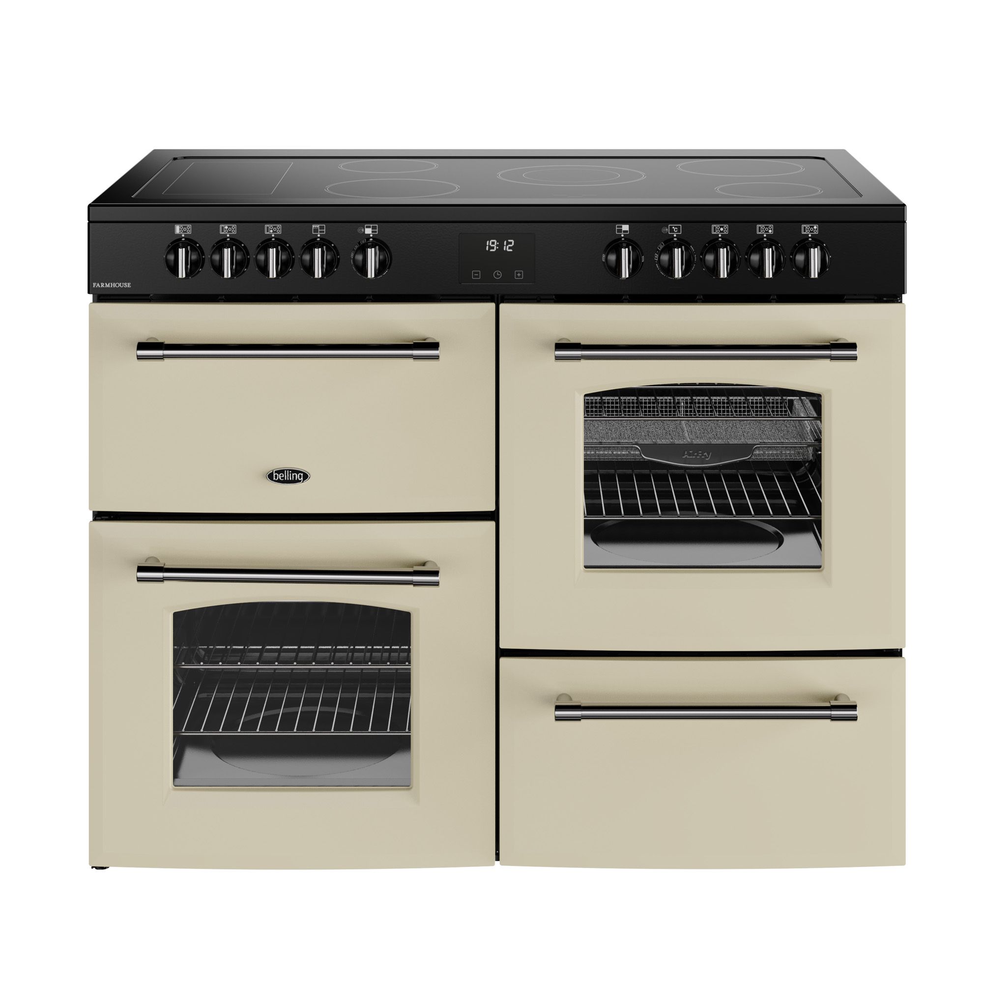 Belling RCA Farmhouse 110E Electric Range Cooker Ceramic Hob Cream