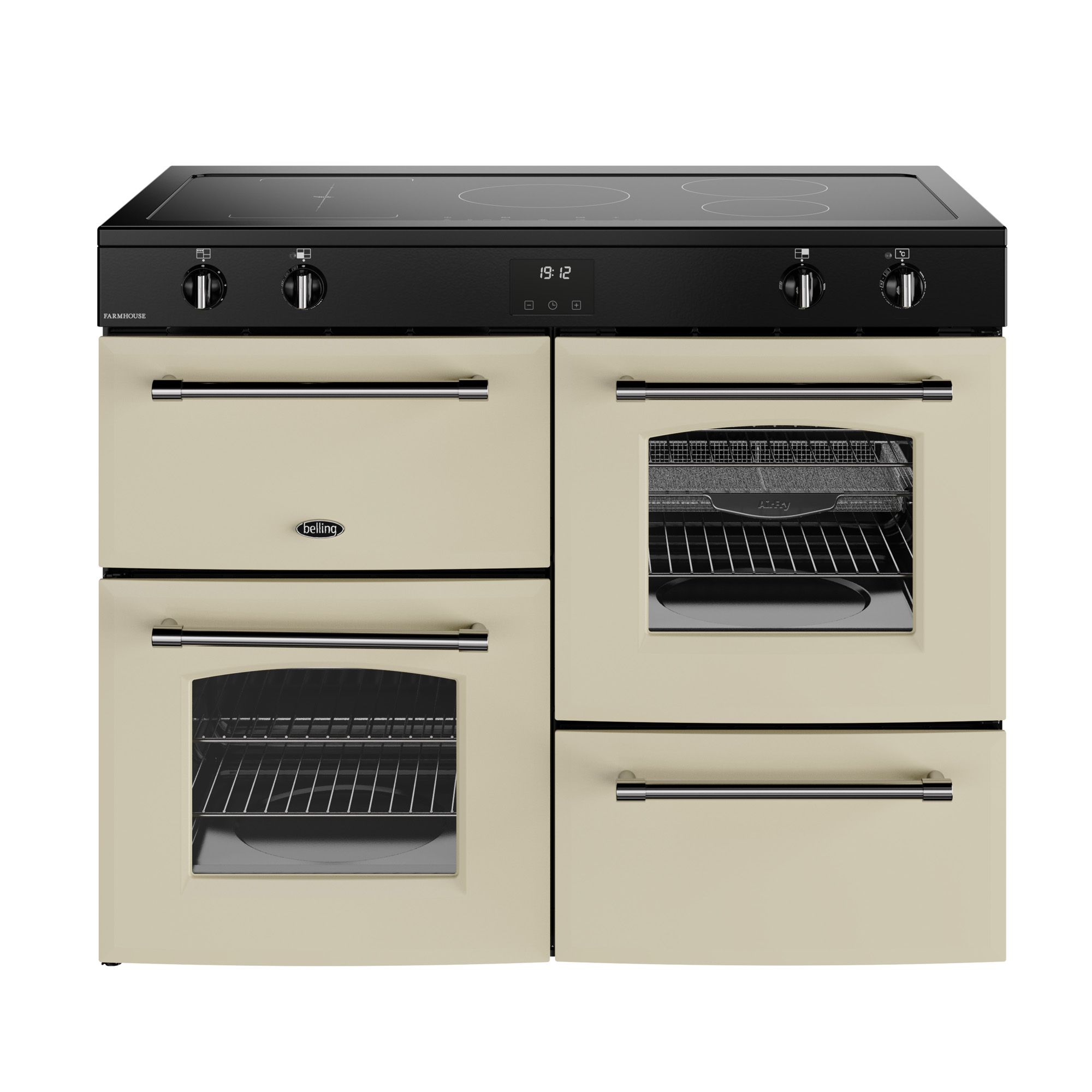 Belling Farmhouse 110EI Cream 110cm Electric Range Cooker with Induction Hob