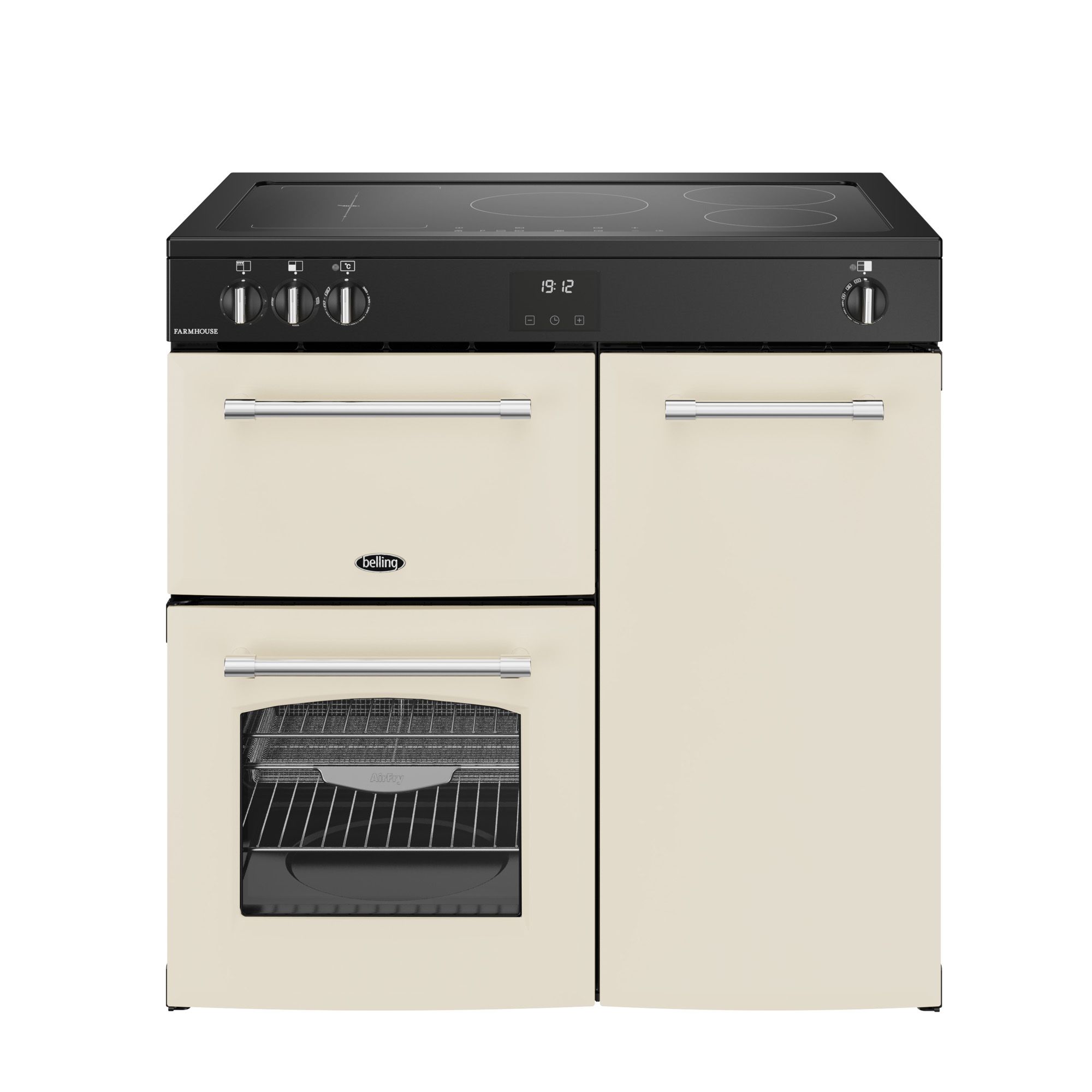 Belling RCA Farmhouse 90EI Cream 90cm Electric Range Cooker with Induction Hob