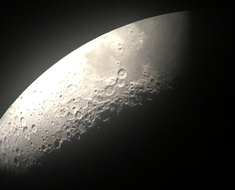 View from telescope of the moon.