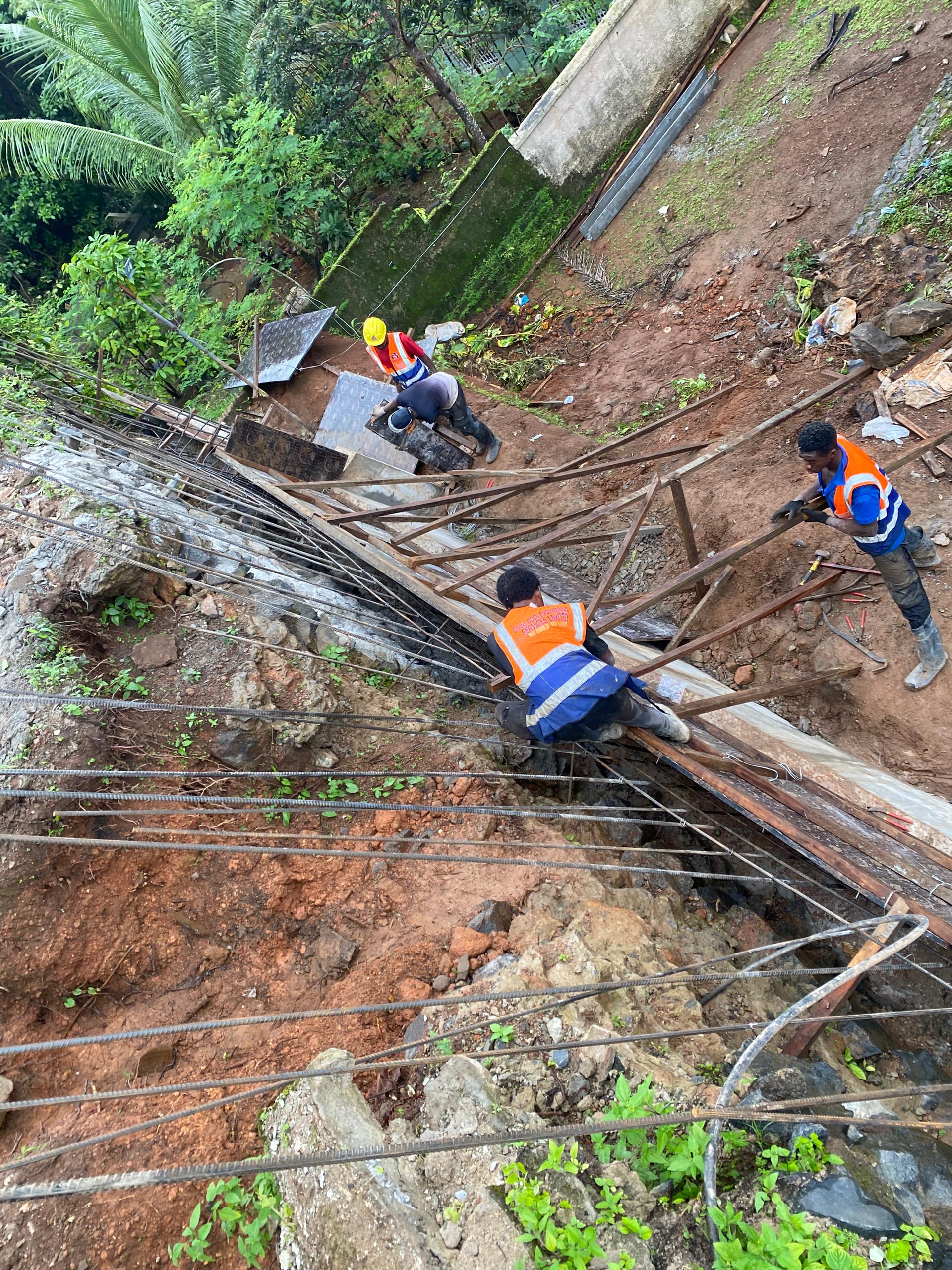 Construction of Retaining Structure at Wilberforce, Freetown gallery image