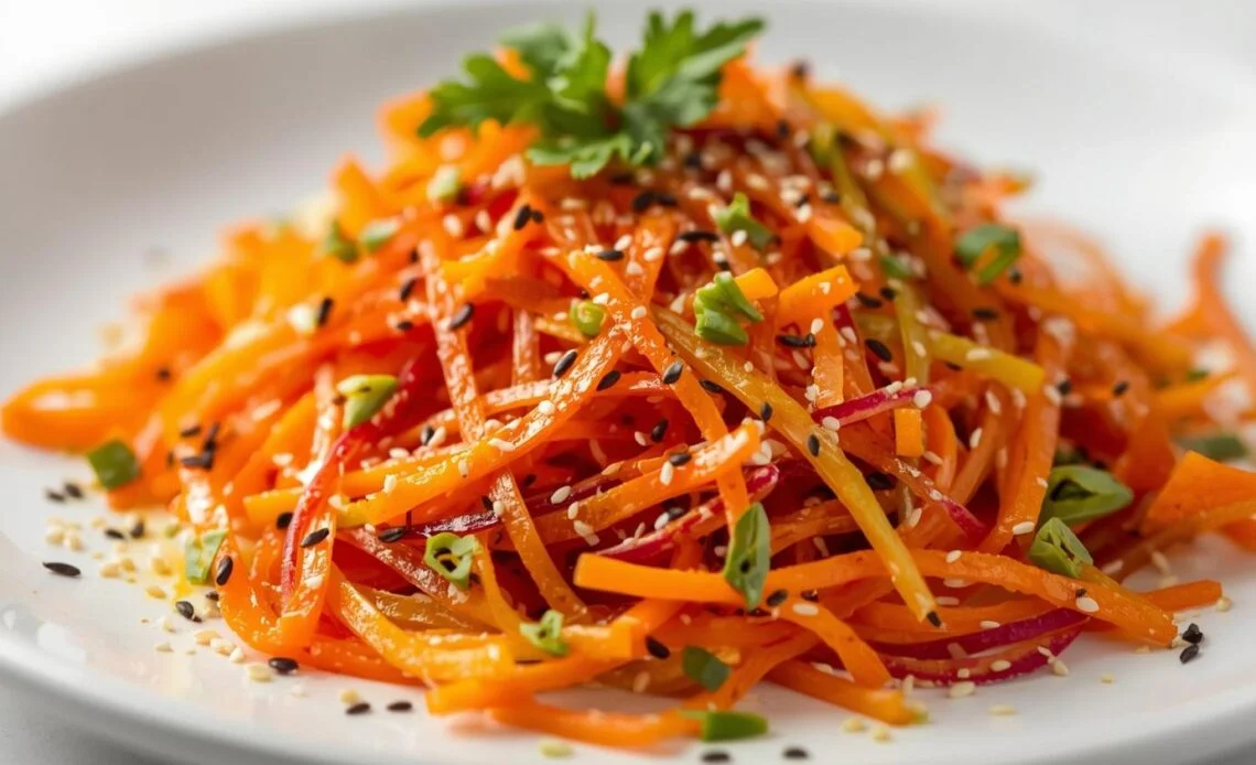 Shaved Rainbow Carrot Sesame Salad - Step 2