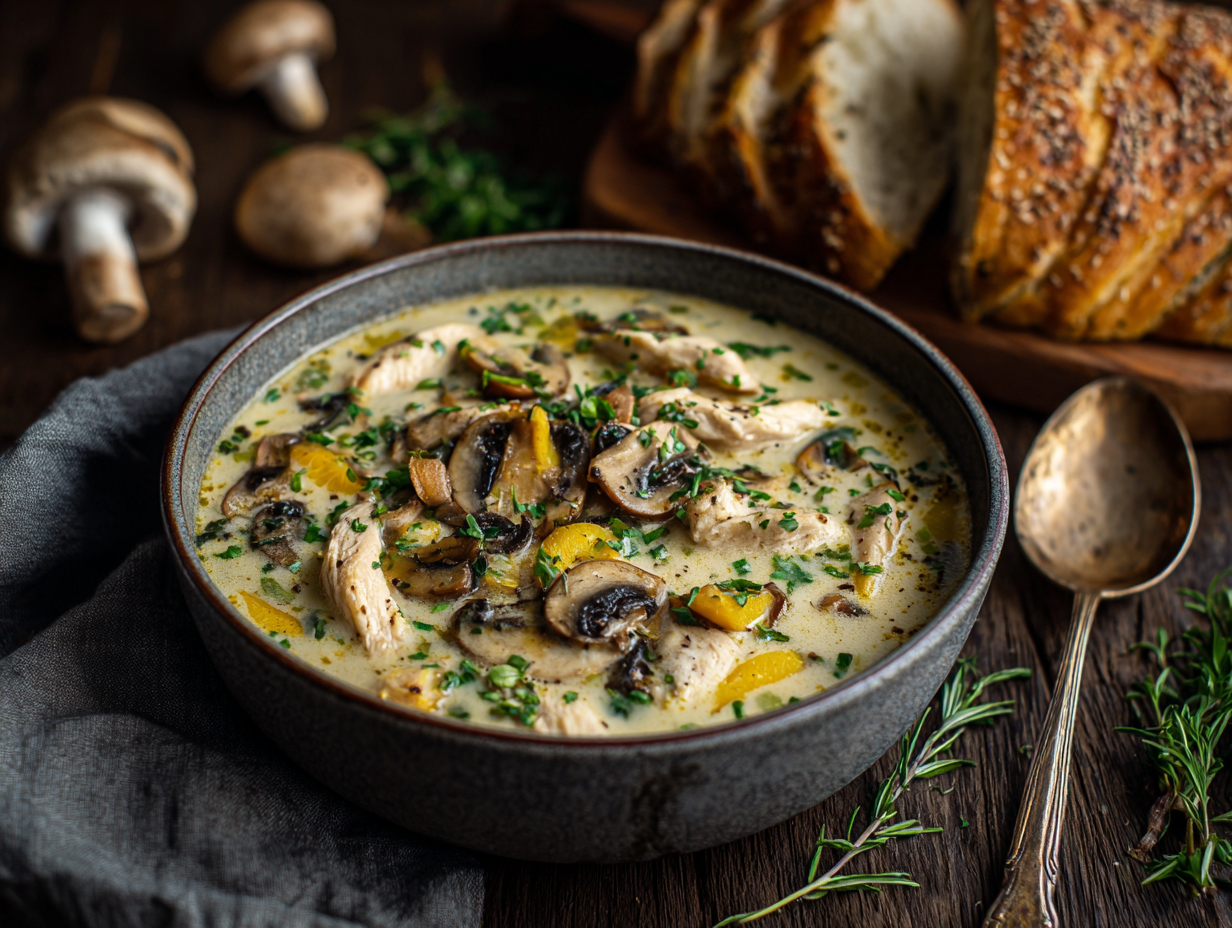 Clean Chicken Mushroom Soup