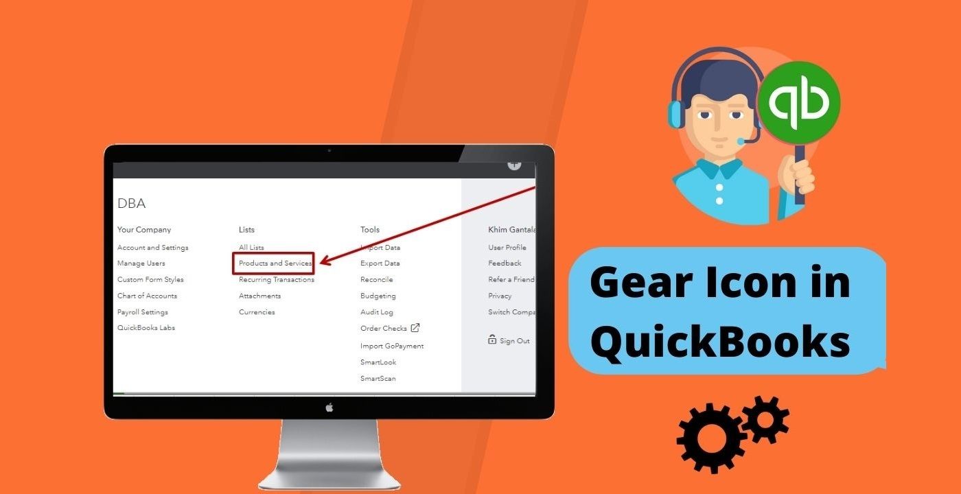 What is Gear icon in QuickBooks