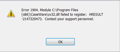 QuickBooks error 1904 icwrapper dll