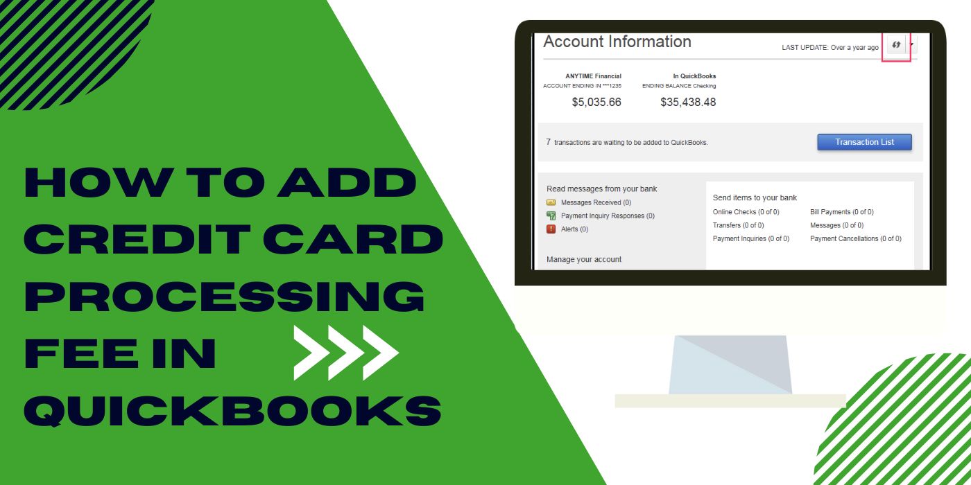 add credit card processing fee to QuickBooks