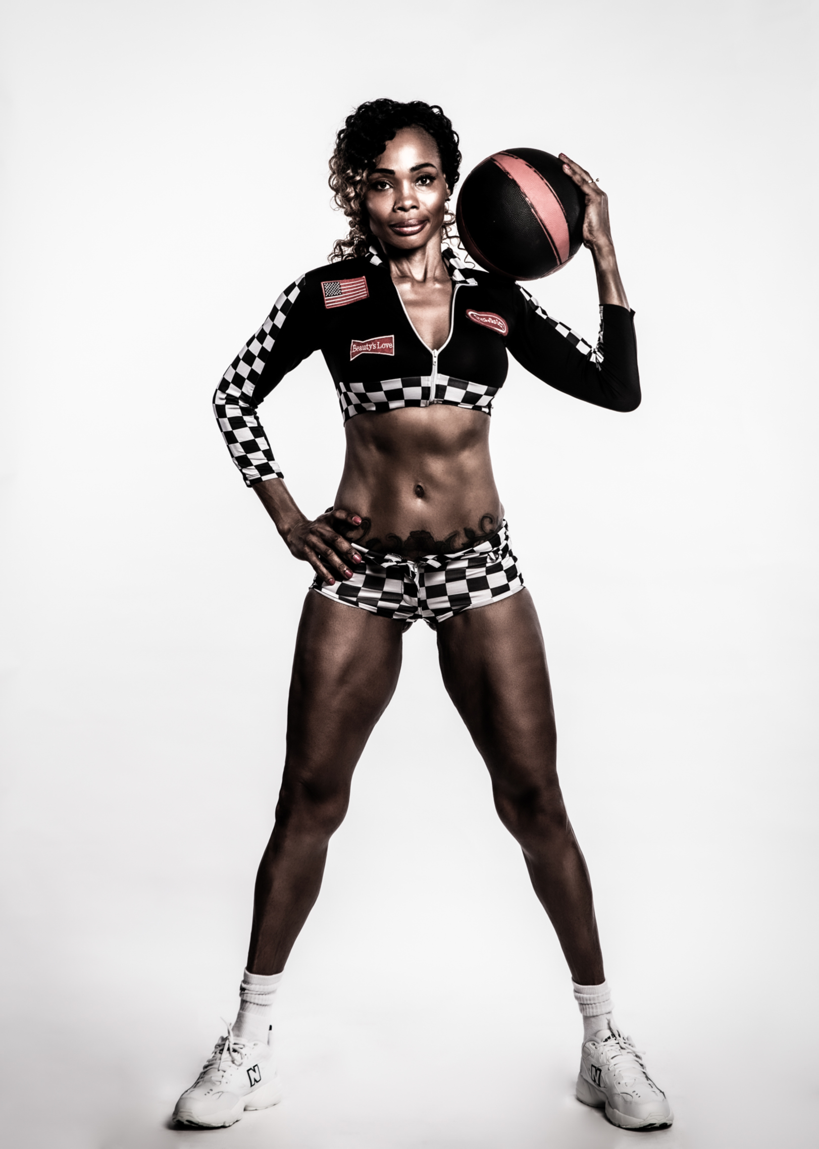Female physique competitor gym shoot Manchester