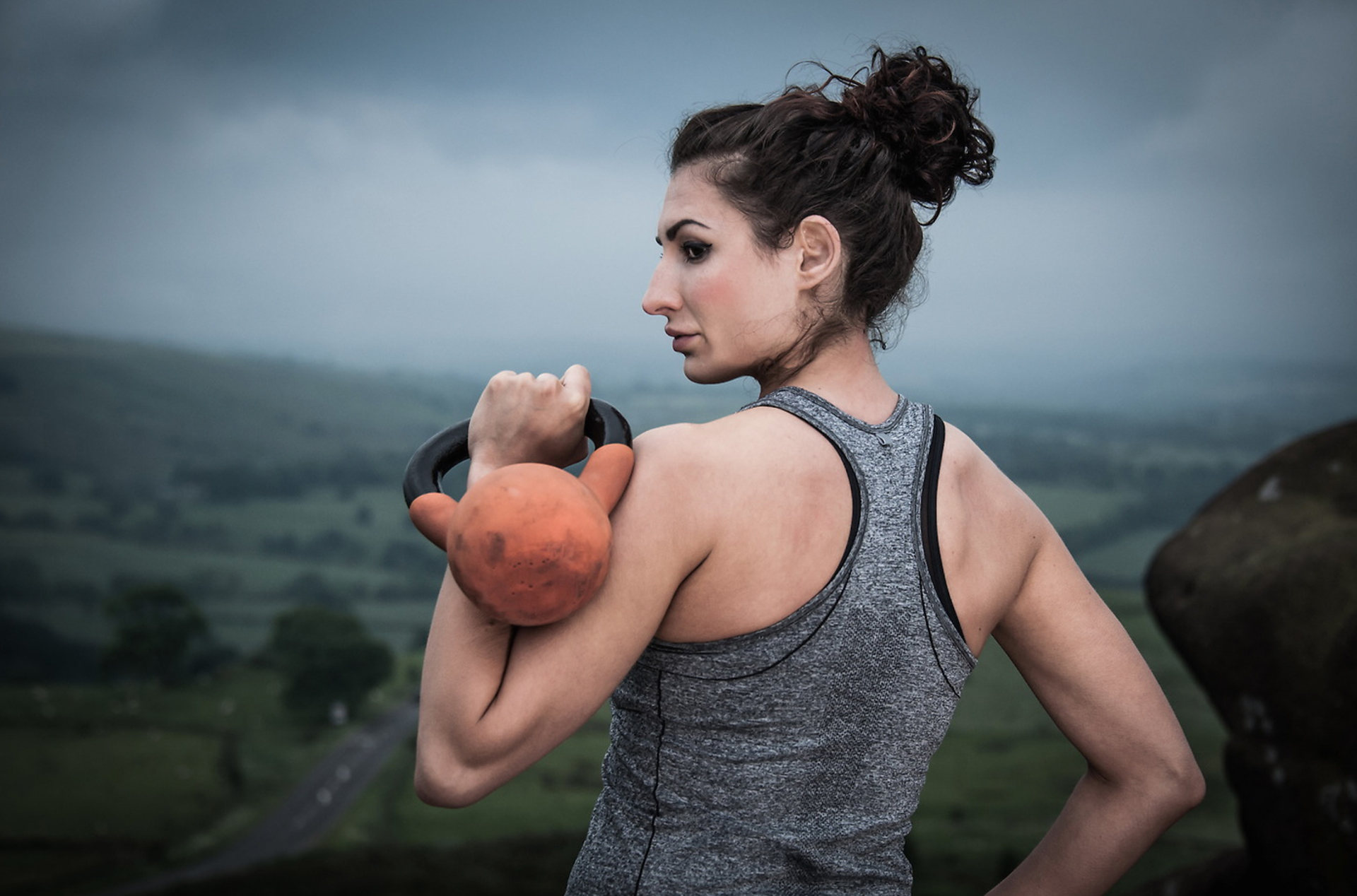 Female physique competitor studio shoot Manchester