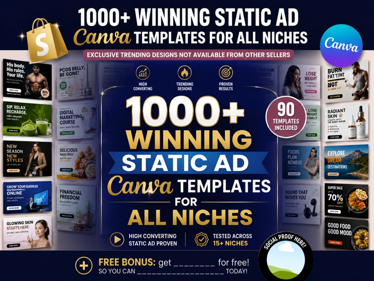 1000+ Canva Static Ad Templates for Meta & eCommerce