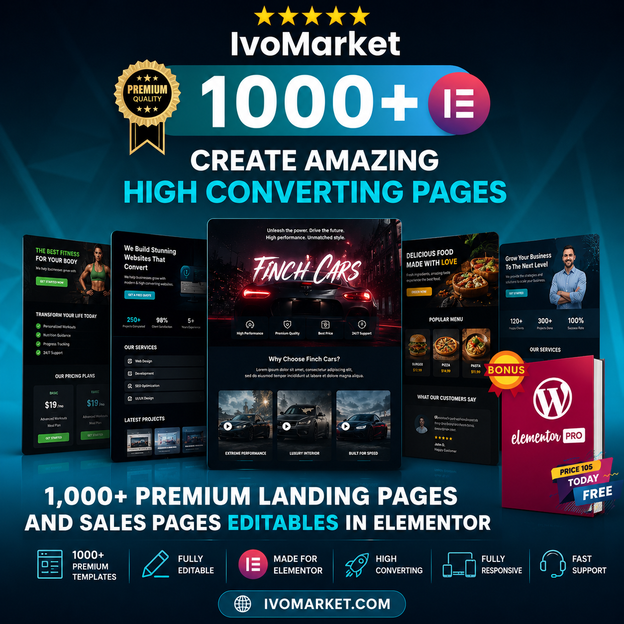 1,000+ PREMIUM LANDING PAGES AND SALES PAGES EDITABLES IN ELEMENTOR