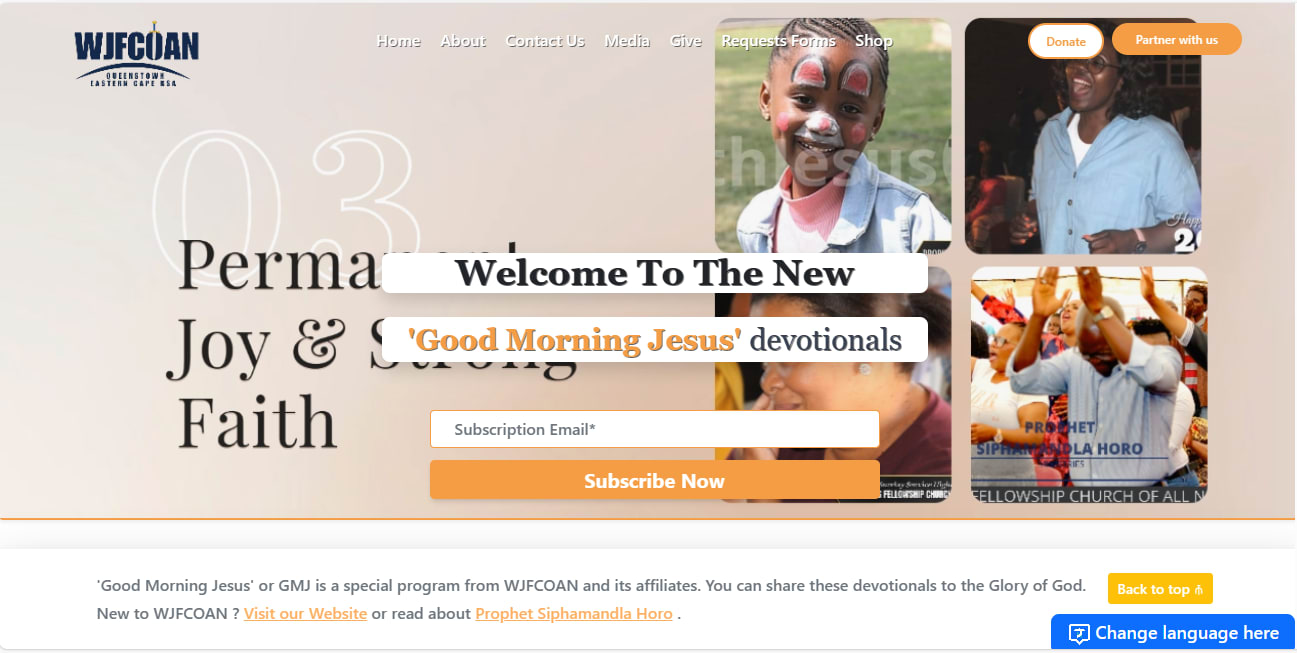 WJFCOAN Online devotions on https://devotions.wjfcoan.org