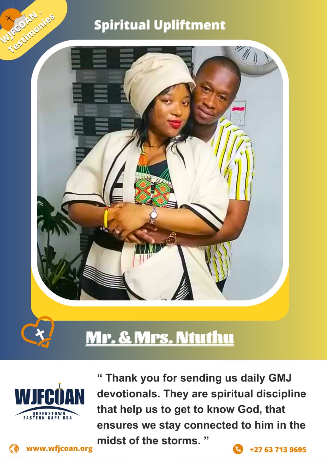 WJFCOAN Testimony of Good Morning Jesus Devotionals