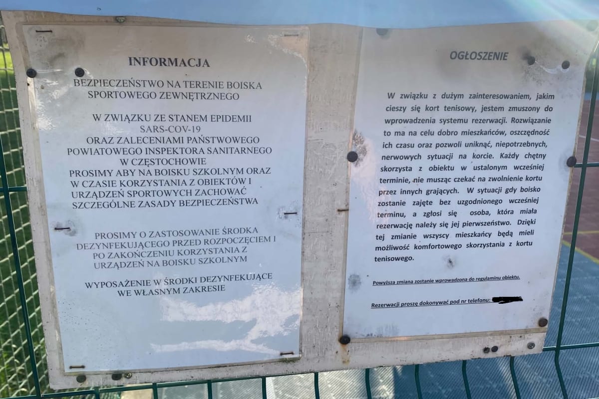Kort tenisowy w Michałowie
