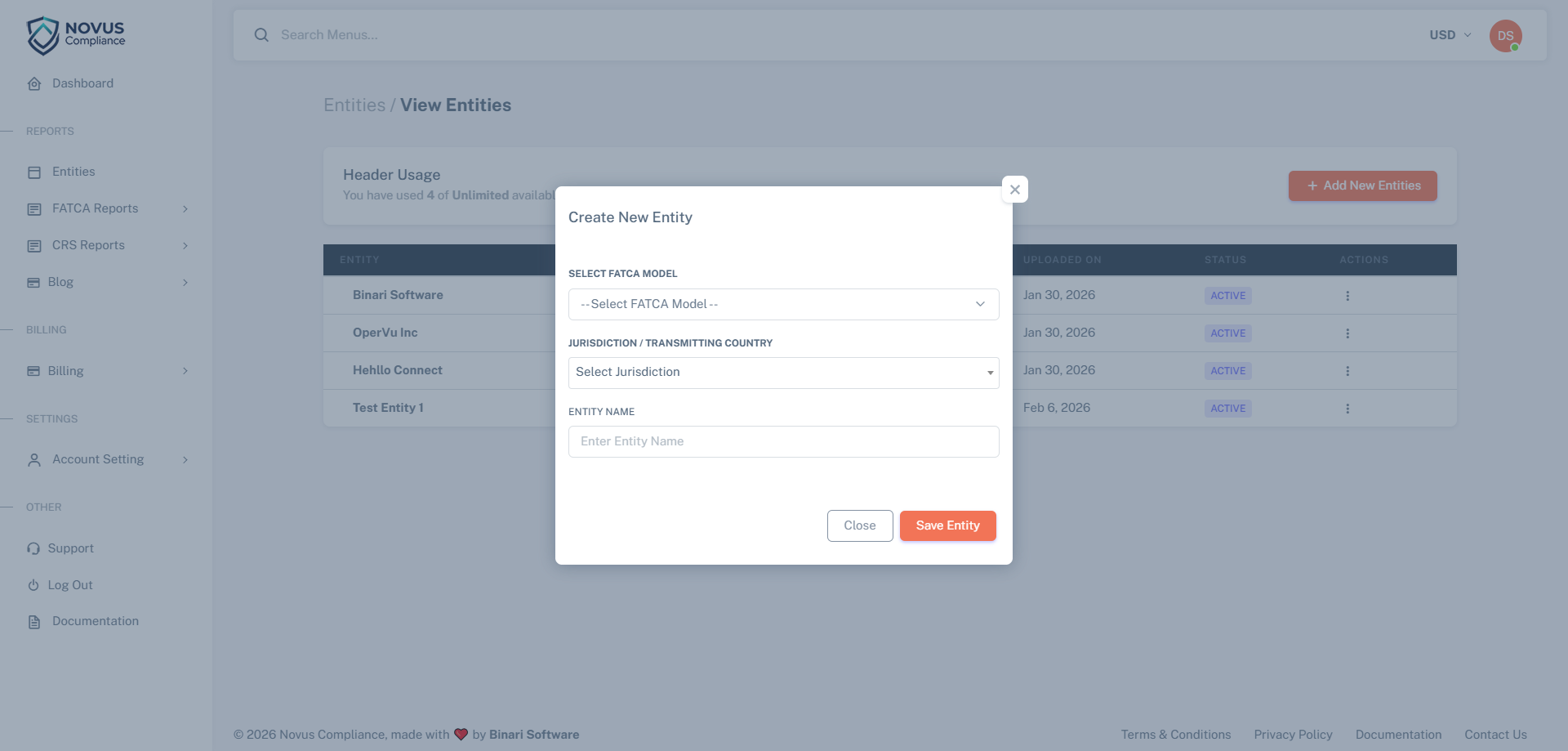 Create Entity Form