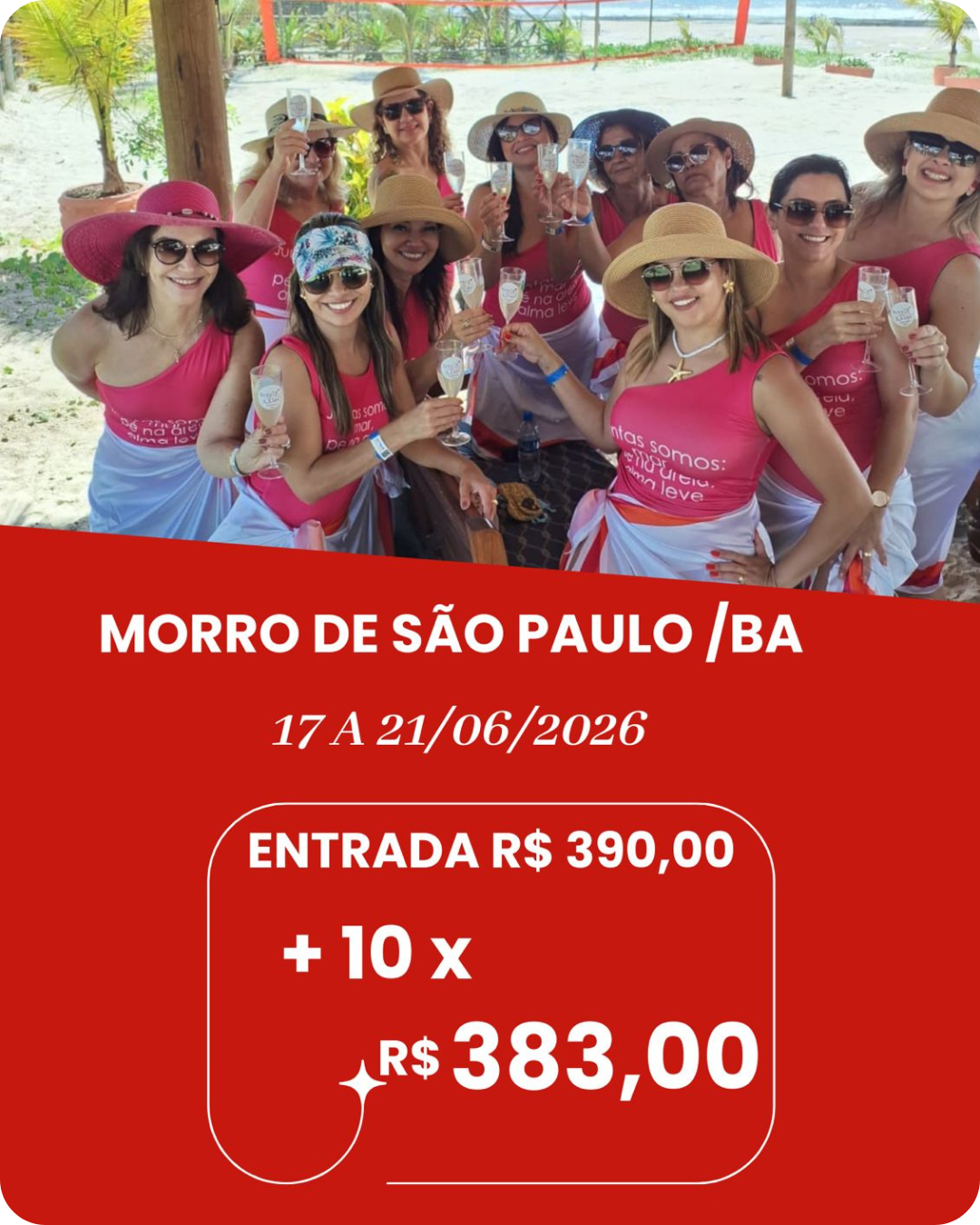 Mulheres felizes em uma praia paradisíaca em Morro de São Paulo
