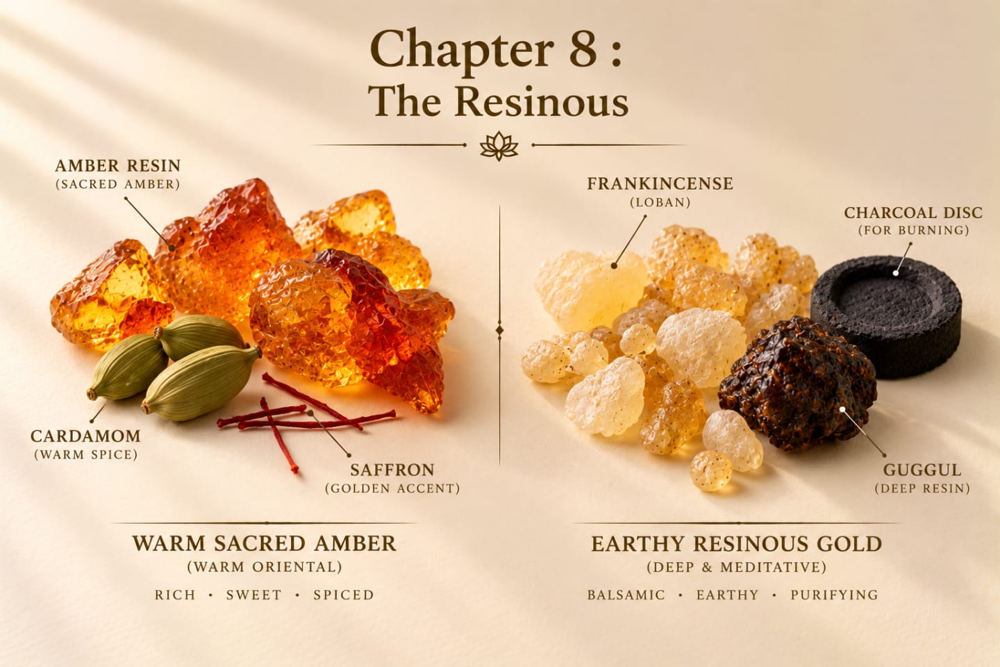 Illustration: The Resinous — Sacred Amber, Earthy Resinous