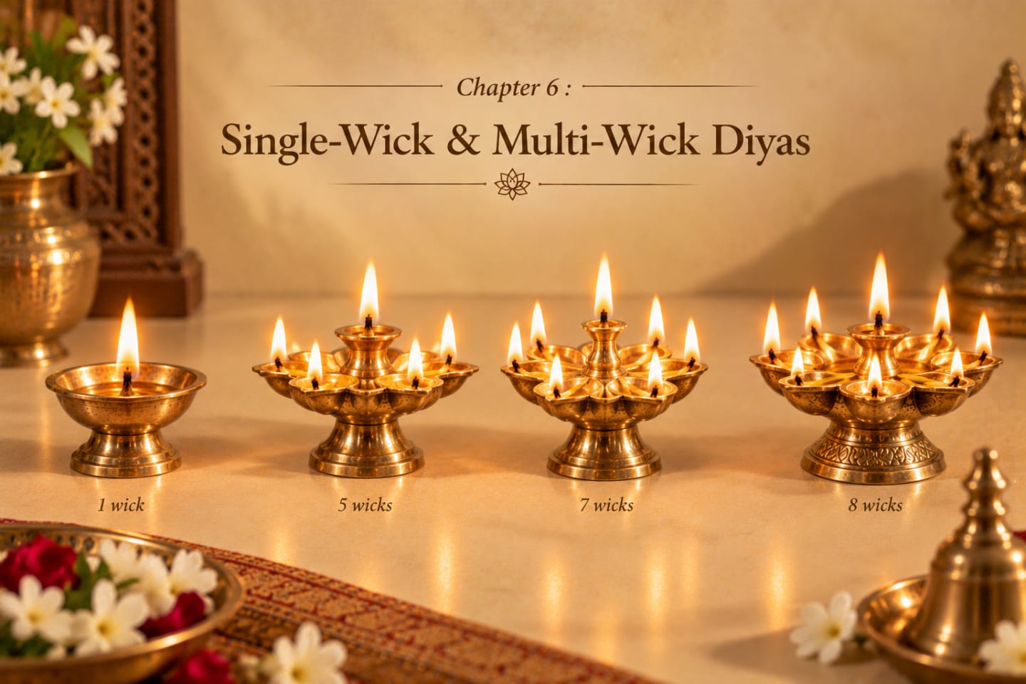 Illustration: Single-Wick & Multi-Wick Diyas