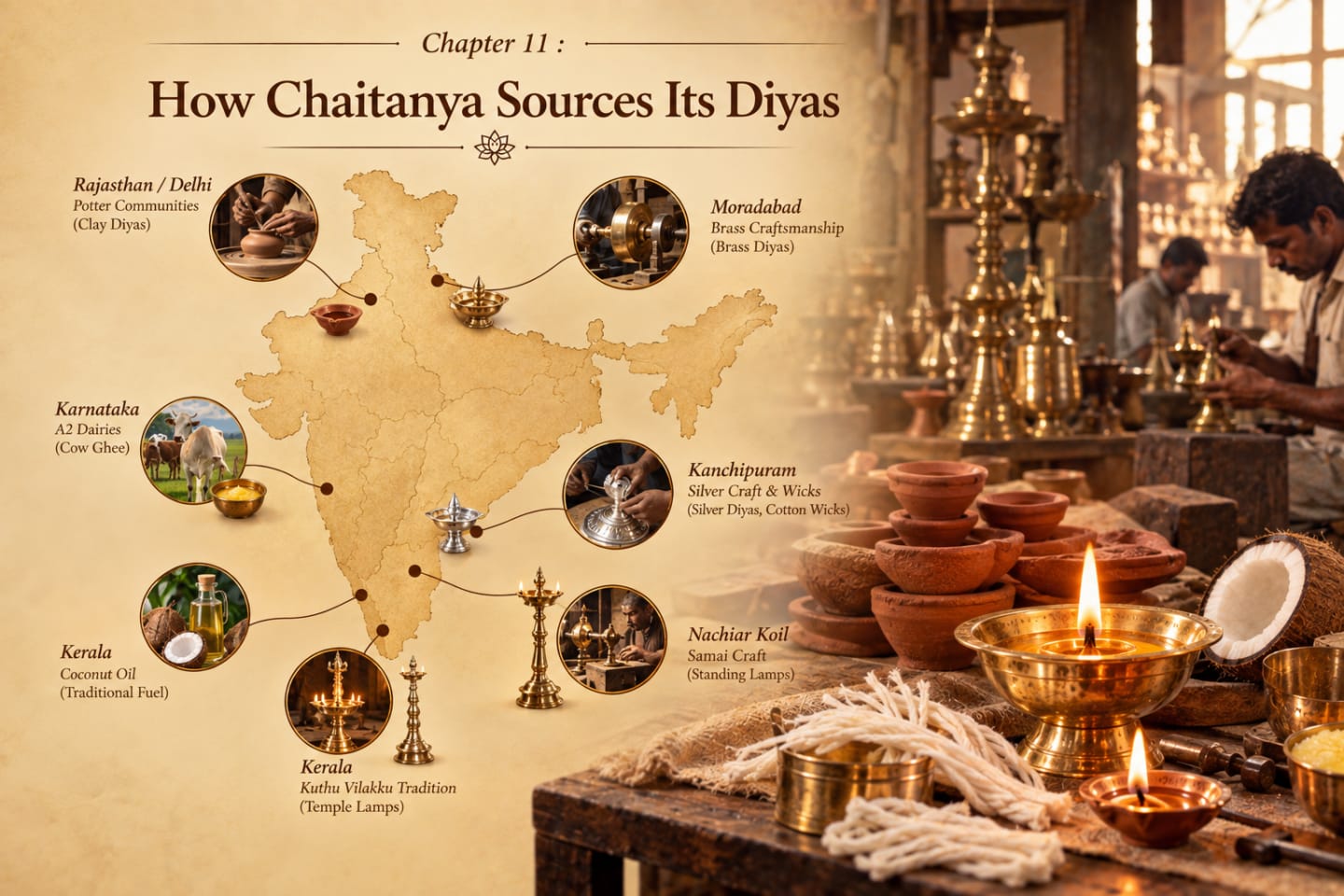 Illustration: How Chaitanya Sources Its Diyas
