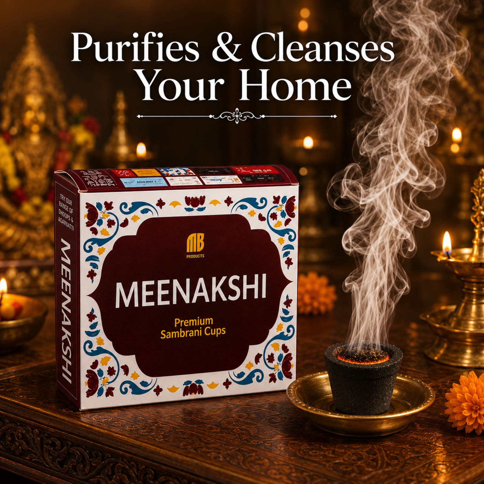 Meenakshi Natural Sambrani Havan Cups for Pooja (Loban Dhoop, 12 Cups)