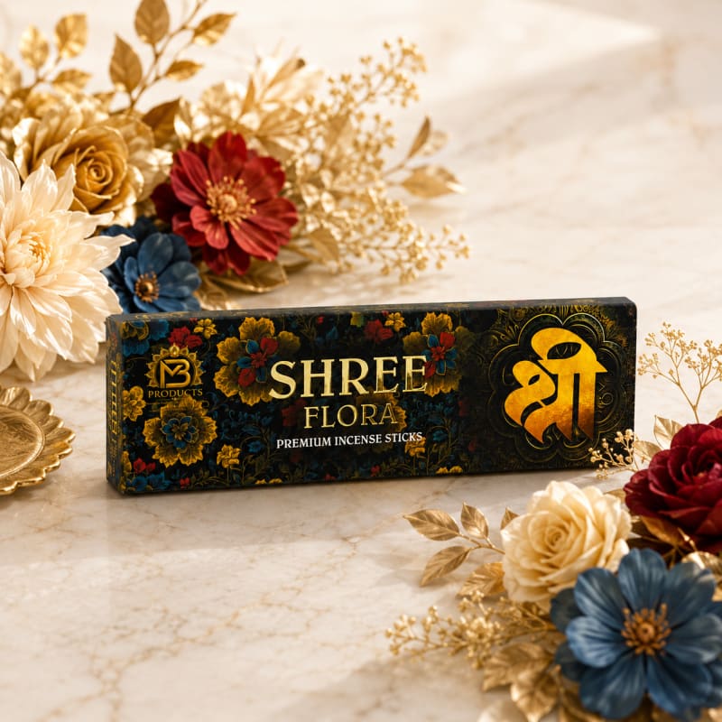 Chaitanya Global Shree Flora Premium Incense — 200g high-volume floral agarbatti box