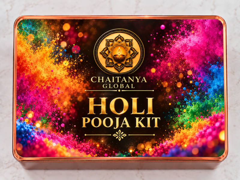 Holi Pooja Kit — closed box front view