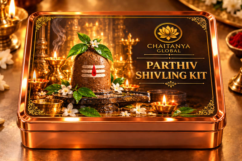 Chaitanya Global Parthiv Shivling Kit — sacred clay Shiva worship