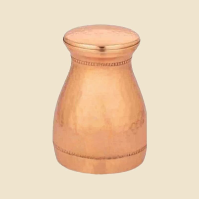 Matt and Smooth Copper Water Pot on a warm ivory background