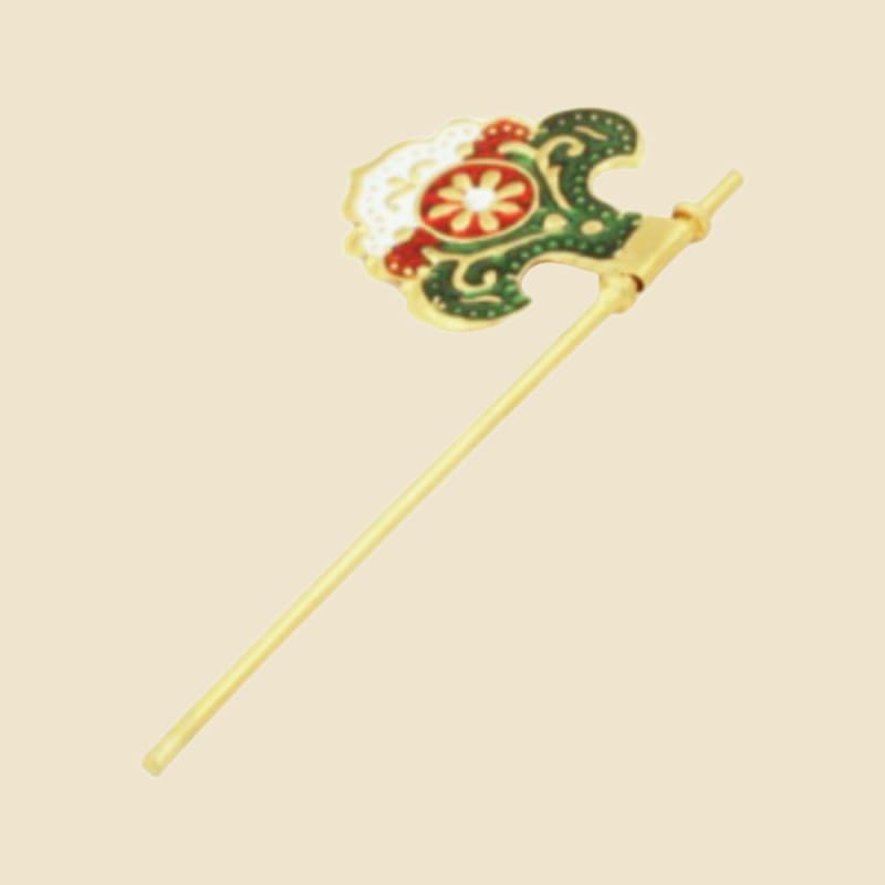Meenakari Flag (Dhwaja) on a warm ivory background
